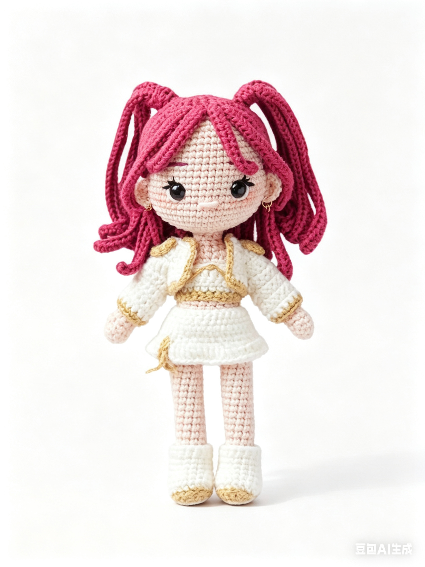 Handmade Crocheted dolls from Movies KPOP Demon Huntrix with white outfit